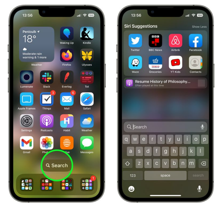 郁南苹果手机维修分享升级到 iOS 16 后，如何删除主屏幕上的搜索按钮 